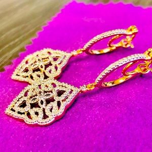 55.) New Diamond Accent Dangle Earrings